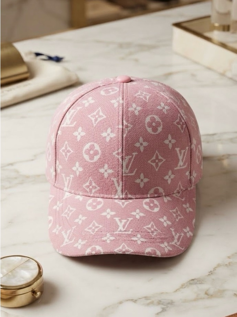 Pink Monogram Baseball Cap NWT